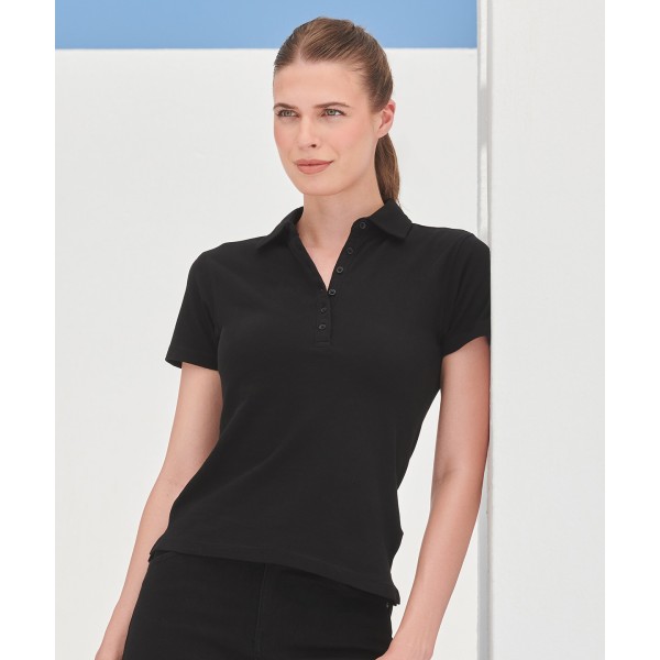 Polo elasticizzata a manica corta da donna - cod. RWSK042