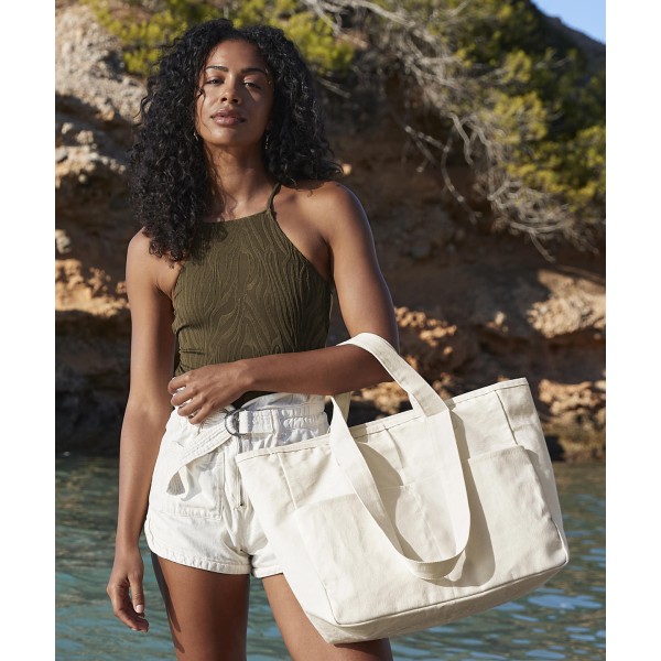 Borsa tote con tasca cargo a doppio manico - cod. RWWM604