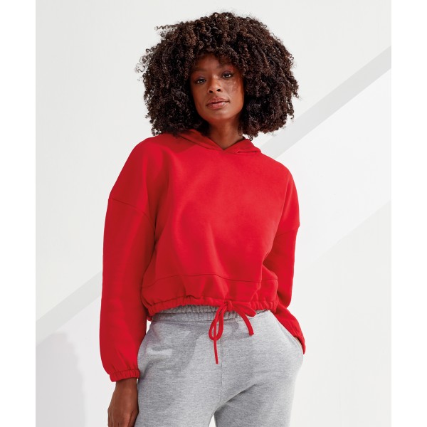 Felpa oversize corta con cappuccio TriDri® da donna - cod. RWTR085