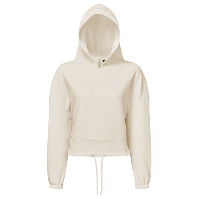 Felpa oversize corta con cappuccio TriDri® da donna