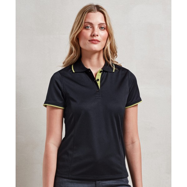Polo da donna in Coolchecker® a contrasto - cod. RWPR619