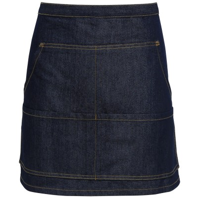 Grembiule in denim con cuciture jeans