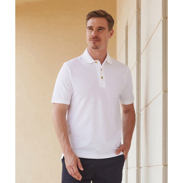 Polo classica in piqué di cotone con collo alto - cod. RWHB100