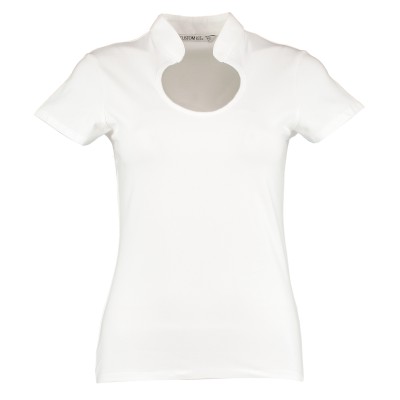 Top aziendale da donna con scollo a buco della serratura (vestibilità regolare) Top aziendale da donna con scollo a buco della serratura (vestibilità regolare)