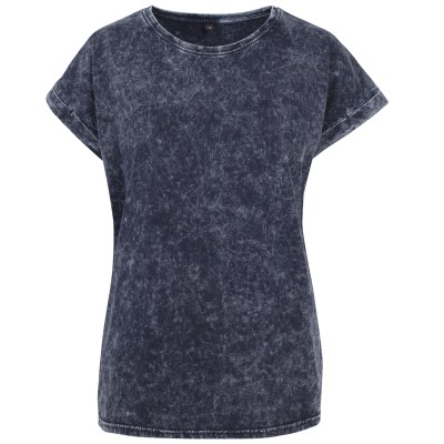 Maglietta da donna con spalle estese e lavaggio acido