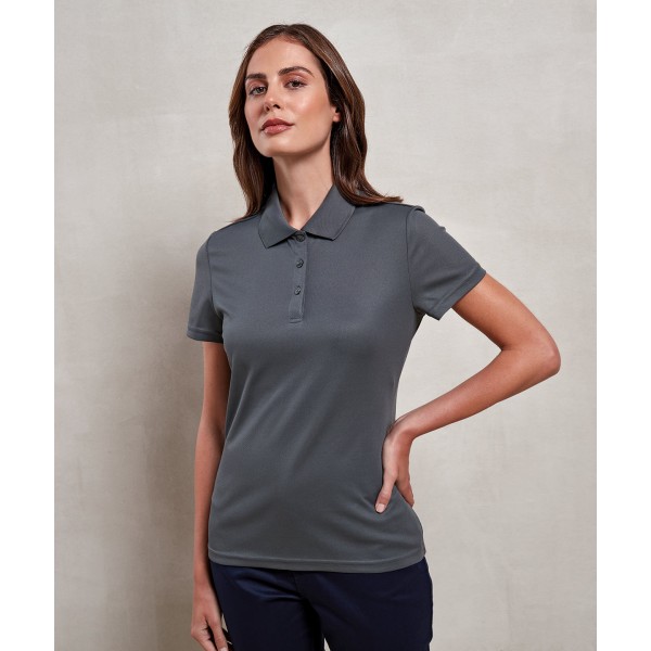 Polo da donna in tessuto riciclato tinto in massa - cod. RWPR633