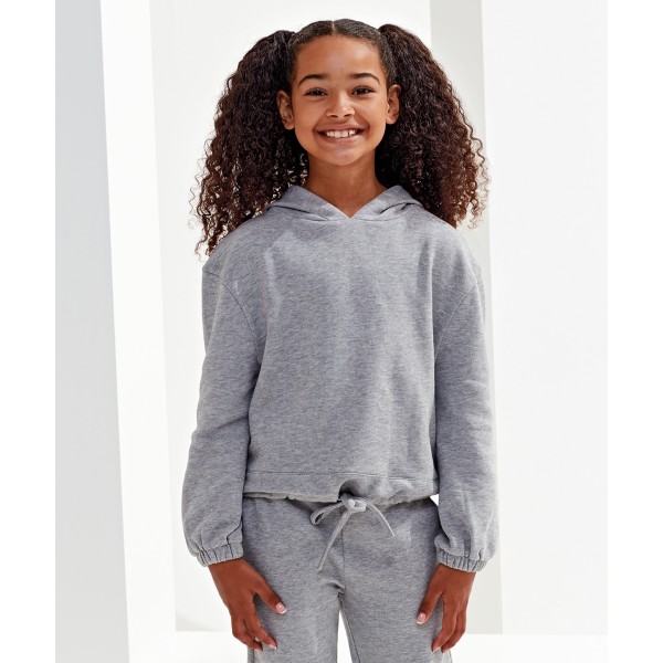 Felpa con cappuccio oversize corta riciclata TriDri® per bambini - cod. RWTR85B