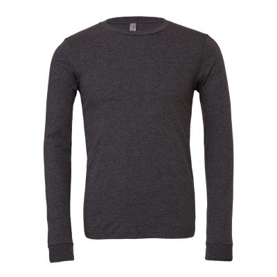T-shirt unisex a maniche lunghe in CVC color mélange