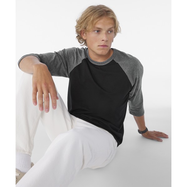 T-shirt da baseball unisex triblend manica ¾ - cod. RWBE100