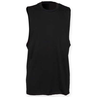 Gilet con collo alto e giromanica tagliato