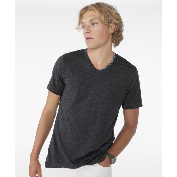 Maglietta unisex a maniche corte con scollo a V in CVC mélange - cod. RWCV09H
