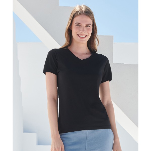 Maglietta elasticizzata con scollo a V da donna Feel Good - cod. RWSK122