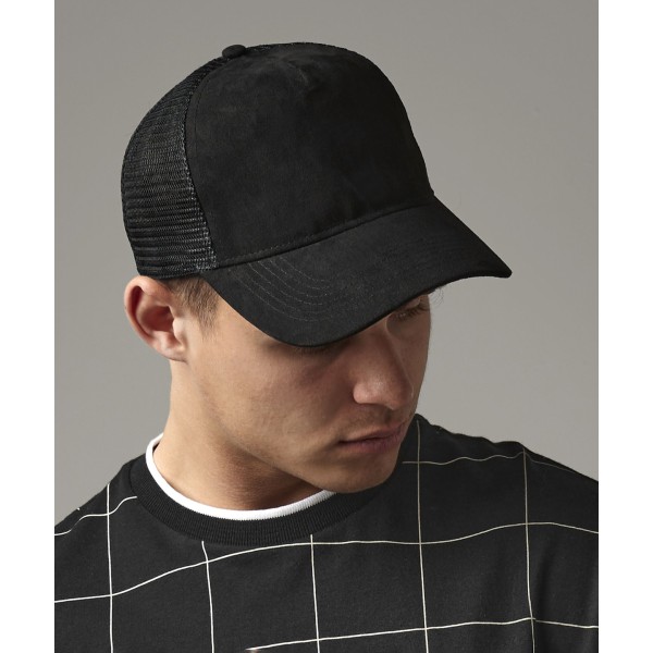 Berretto da camionista snapback in pelle scamosciata - cod. RWBC643