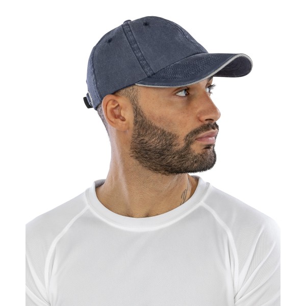 Cappellino in cotone lavato con visiera a sandwich - cod. RWRC54X