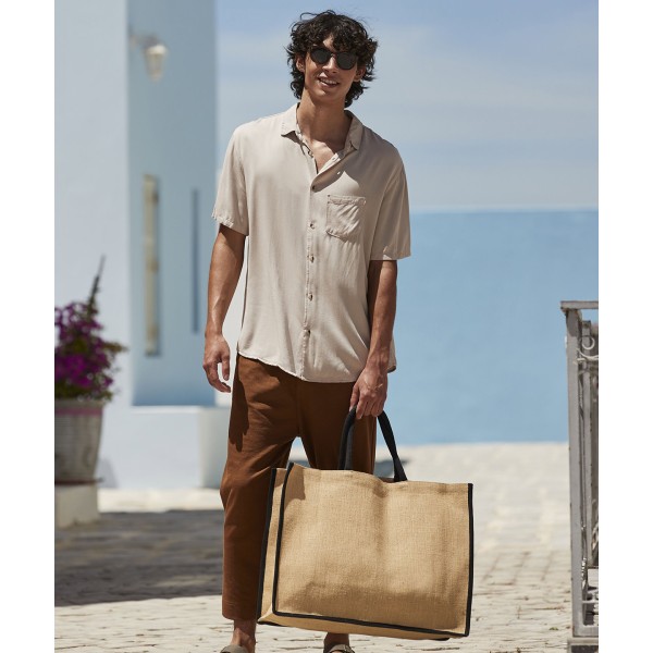 Borsa da mercato in juta inamidata naturale - cod. RWWM475
