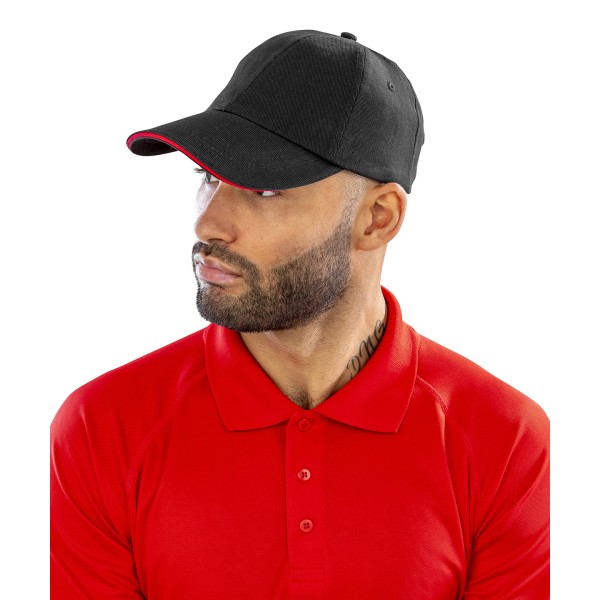 Cappellino da ricamo/stampatore in cotone spazzolato con visiera a sandwich - cod. RWRC50X