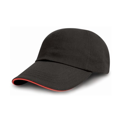 Cappellino da ricamo/stampatore in cotone spazzolato con visiera a sandwich