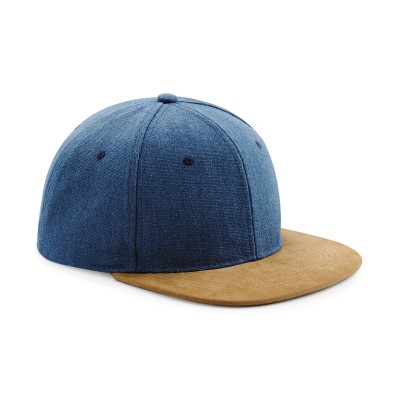 Snapback con visiera in pelle scamosciata