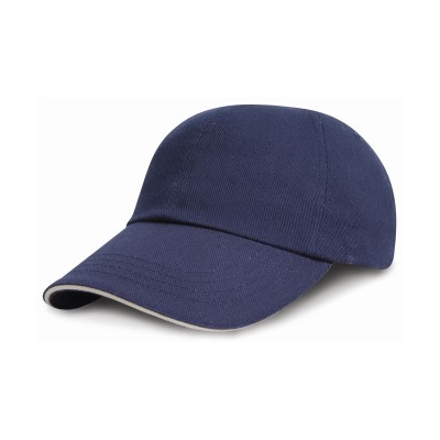 Cappellino in cotone spazzolato pesante a basso profilo con visiera a sandwich Cappellino in cotone spazzolato pesante a basso profilo con visiera a sandwich