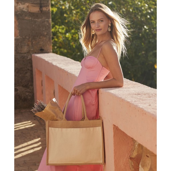 Shopper tascabile in cotone e juta - cod. RWWM427