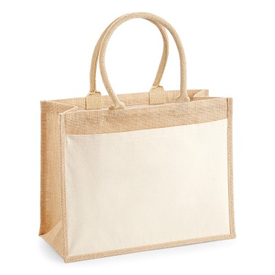 Shopper tascabile in cotone e juta