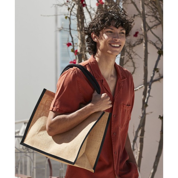 Shopper classica in juta inamidata naturale - cod. RWWM470