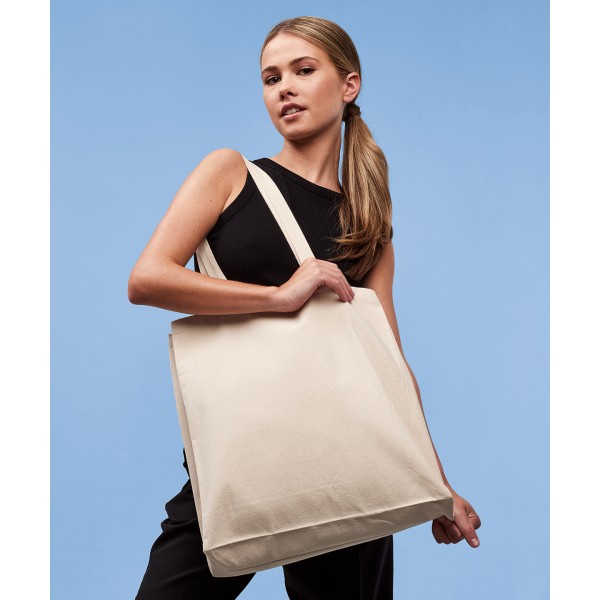 Borsa shopper spaziosa in tela riciclata di alta qualità - cod. RWRL670
