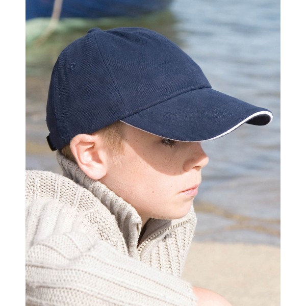 Cappellino junior in cotone spazzolato pesante a basso profilo con visiera a sandwich - cod. RWR24JP