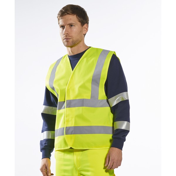 Gilet ad alta visibilità con due fasce e bretelle (C470) - cod. RWPW002
