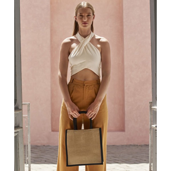 Borsa midi in juta inamidata naturale - cod. RWWM473