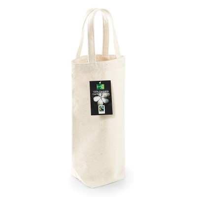 Borsa per bottiglie in cotone Fairtrade