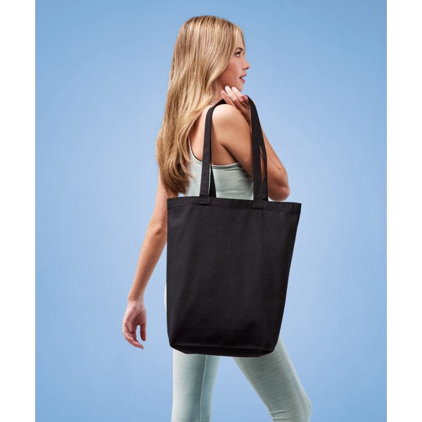 Shopper in tela riciclata di alta qualità con base piatta - cod. RWRL660