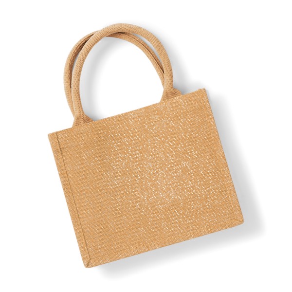Mini borsa regalo in juta scintillante - cod. RWWM431