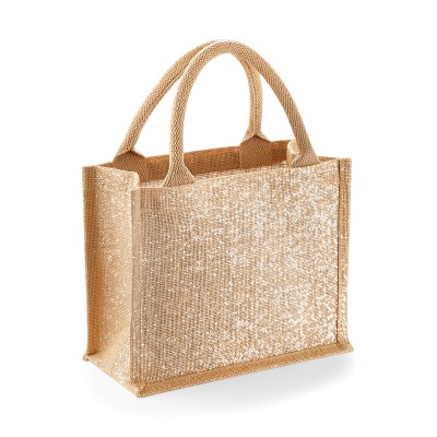 Mini borsa regalo in juta scintillante