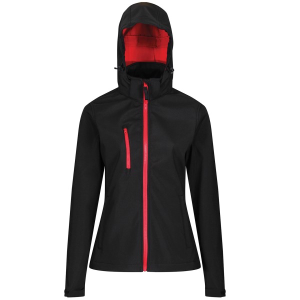 Giacca softshell con cappuccio a 3 strati da donna Venturer - cod. RWRG153