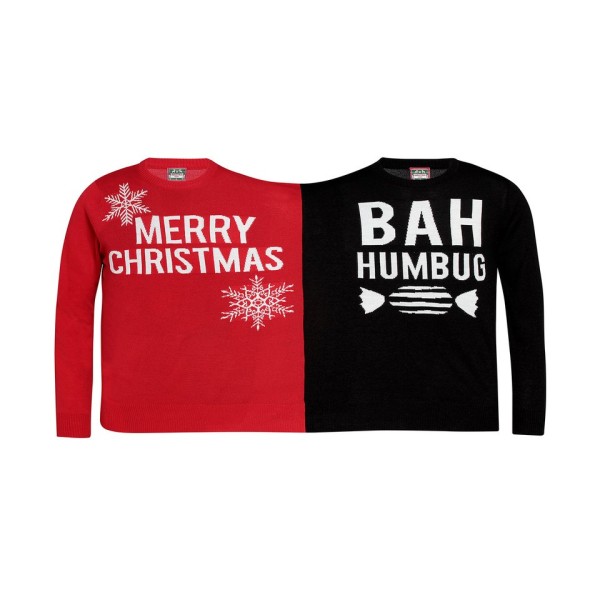 Maglione natalizio doppio Buon Natale/Bah Humbug per adulti - cod. RWCJ006