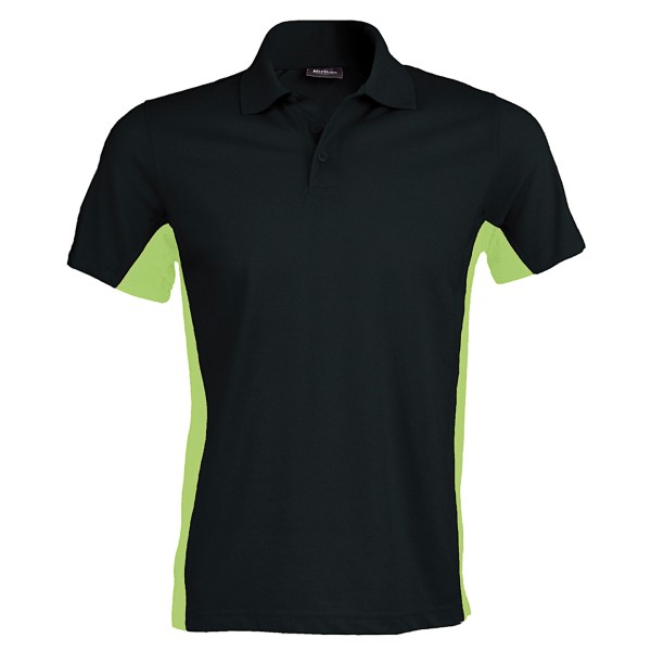 Polo bicolore a maniche corte con bandiere - cod. RWKB232
