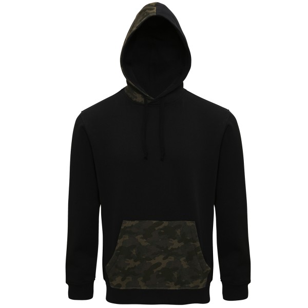 Felpa con cappuccio con finiture mimetiche da uomo - cod. RWAQ047