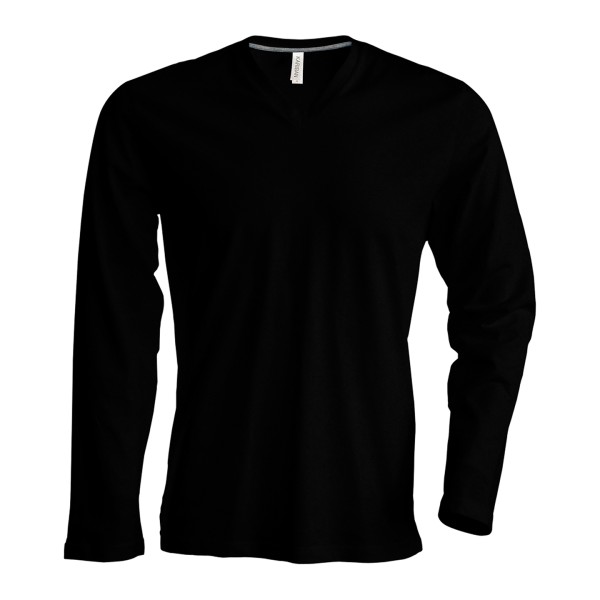 T-shirt da uomo a maniche lunghe con scollo a V - cod. RWKB358