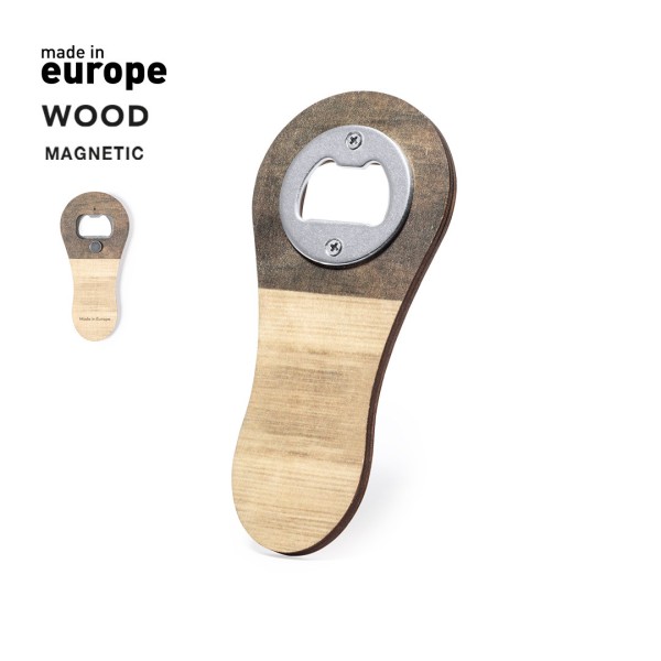 Apribottiglia magnetico in legno naturale - cod. MK2679