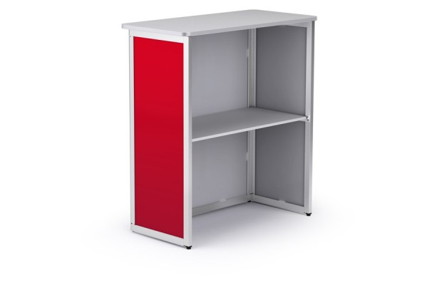 Banconi con struttura in profili d’alluminio, sistema incl. stampa