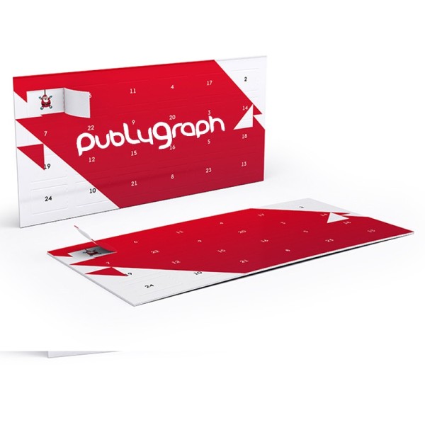 Biglietti d’auguri con calendario dell’Avvento, 2 facciate