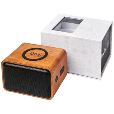 Altoparlante Wooden con base di ricarica wireless da 3 W - cod. P124007