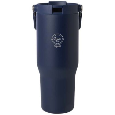 Bicchiere termico da 900 ml in acciaio inossidabile riciclato certificato RCS con sottovuoto in rame e coperchio - cod. P100864 Bicchiere termico da 900 ml in acciaio inossidabile riciclato certificato RCS con sottovuoto in rame e coperchio - cod. P100864
