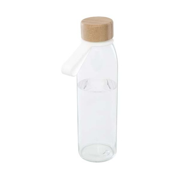 Borraccia in vetro da 500 ml con manico in silicone e coperchio in bambù Porto  - cod. P100853
