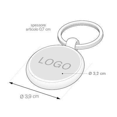 Portachiavi personalizzato con logo in legno PE075