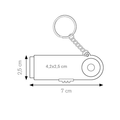 Portachiavi multifunzione con disco in plastica estraibile per carrello spesa - Market cod. PE127