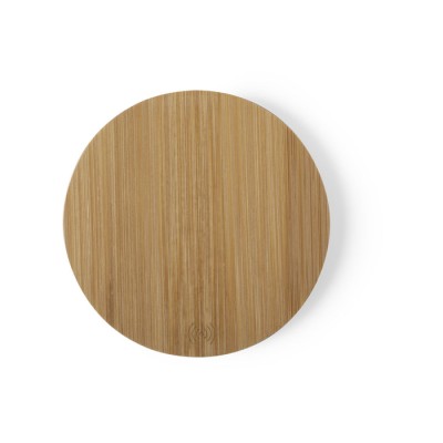 ROUND BAMBOO Base di ricarica wireless in bamboo. Cod. Art. PF258