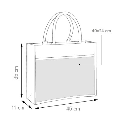 Borsa shopping/mare juta e cotone da stampare