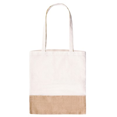 Borsa shopping in cotone e juta con logo
